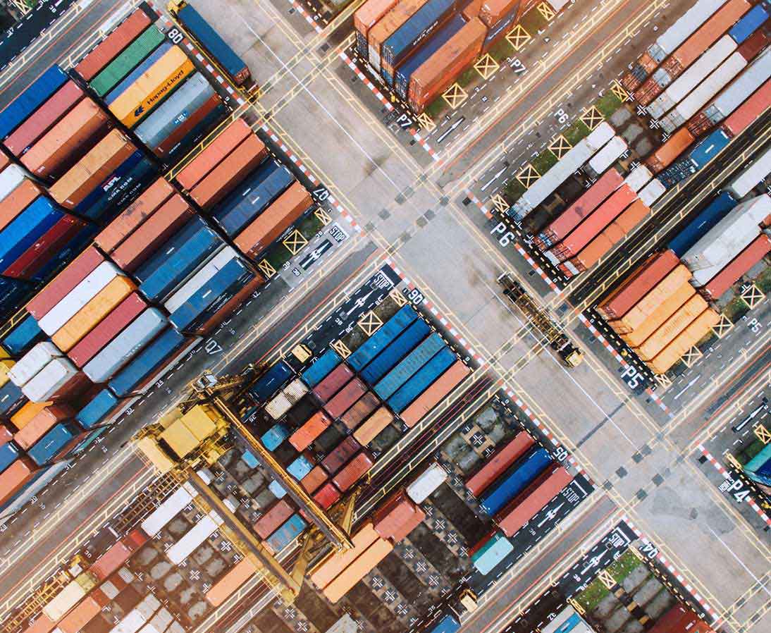 Le port de conteneurs vu du ciel